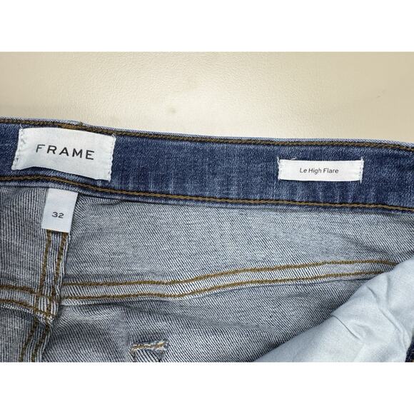 Frame Jeans Women's 32 Le High Flare Medium Wash Stretch Retro Boho Festival - Picture 8 of 13